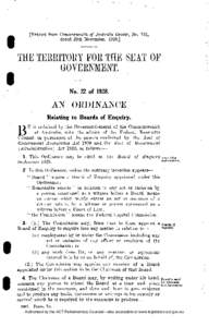 [Extract from Commonwealth of Australia Gazette, No. 131, dated 29th November, [removed]THE TERRITORY FOR THE SEAT OF GOVERNMENT. No. 22 of 1928.