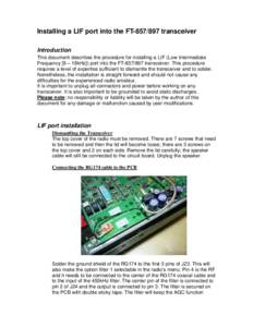 Microsoft Word - Installing a LIF port into the FT857doc