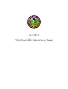 Appendix 1 Wythe County 2014 Citizens’ Survey Results 1. How important are the following in choosing to live in Wythe County? Very Somewhat