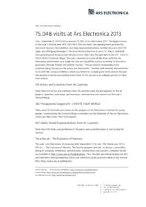 Austria / Ars Electronica / Austrian culture / Digital media / Linz / Hubert Bognermayr / Computer art / Science museums / Visual arts
