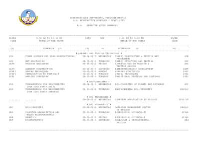 BHARATHIDASAN UNIVERSITY, TIRUCHIRAPPALLI U.G. EXAMINATION SCHEDULE - APRIL 2015 B.Sc. SEMESTERONWARDS)