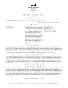 Napa County /  California / Oenology / Los Carneros AVA / Pinot noir / Napa Valley AVA / Ripeness in viticulture / Fermentation / Ceja Vineyards / Benovia Winery / Wine / American Viticultural Areas / Geography of California