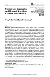 research-article2014 EAQXXX10.1177/0013161X14548942Educational Administration QuarterlyOrfield and Frankenberg