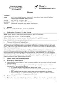 Meeting of Council Tuesday 6th May 2014 63Room Dickson Minutes Attendance