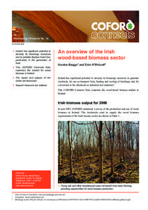 Processing / Products No. 16 © COFORD 2008  Ireland has significant potential to  develop its bioenergy resources