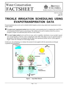 Trickle Irrigation Scheduling Using Evapotranspiration Data - BC Ministry of Agriculture, Food and Fisheries