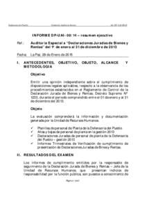 Defensoría del Pueblo  Unidad de Auditoria Interna Inf. DP-UAI-08/14