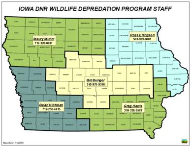 IOWA DNR WILDLIFE DEPREDATION PROGRAM STAFF LYON OSCEOLA  DICKINSON