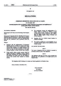 Commission Implementing Regulation (EU) Noof 6 November 2013 amending Regulation (EU) Noas regards clarification, harmonisation and simplification of certain specific aviation security measuresText w