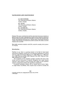 NAVIGATION AND GRAVITATION S.S. BEAUCHEMIN The University of Western Ontario London, Canada M.T. KOTB The University of Western Ontario