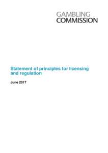 Statement of principles for licensing and regulation March 2015