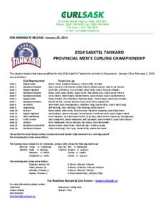 Sports / Steve Laycock / Bruce Korte / Brennen Jones / Scott Bitz / Roger Korte / Darrell McKee / Curling / Bonspiels / SaskTel Tankard