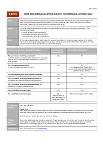 Rev[removed]FACTS WHAT DOES AMERICAN EXPRESS DO WITH YOUR PERSONAL INFORMATION?