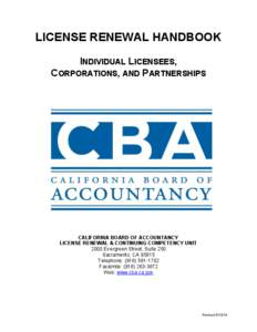 License Renewal Handbook - California Board of Accountancy