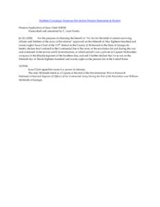 Southern Campaign American Revolution Pension Statements & Rosters Pension Application of Isaac Cliatt R20341 Transcribed and annotated by C. Leon Harris. [6 Oct[removed]For the purpose of obtaining the benefit of “An Ac