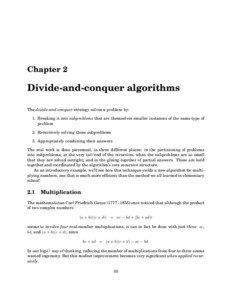 Chapter 2  Divide-and-conquer algorithms