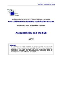 Anne Sibert - Accountability and the ECB  ____________________________________________________________________________________________ DIRECTORATE GENERAL FOR INTERNAL POLICIES POLICY DEPARTMENT A: ECONOMIC AND SCIENTIFI