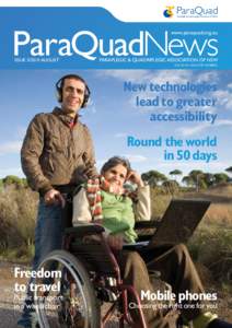 www.paraquad.org.au  ParaQuadNews ISSUE[removed]AUGUST  PARAPLEGIC & QUADRIPLEGIC ASSOCIATION OF NSW
