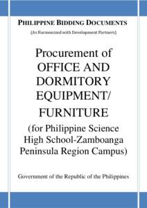 PHILIPPINE BIDDING DOCUMENTS (As Harmonized with Development Partners) Procurement of OFFICE AND DORMITORY