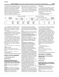 Federal Register / Vol. 80, NoFriday, March 6, Rules and Regulations correcting certain typographical errors that appeared in a final rule amending the energy conservation standards for