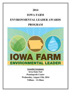 2014 IOWA FARM ENVIRONMENTAL LEADER AWARDS PROGRAM  Awards Ceremony