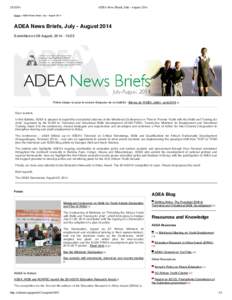 [removed]ADEA News Briefs, July - August 2014 Home > ADEA News Briefs, July - August 2014