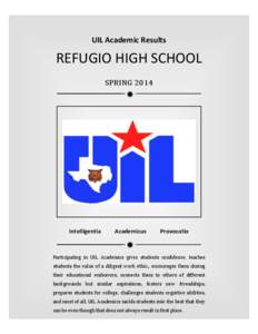 UIL Academic Results  REFUGIO HIGH SCHOOL SPRING 2014  