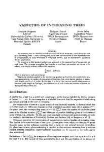 V A R I E T I E S OF I N C R E A S I N G Francois B e r g e r o n LACIM U n i v e r s i t 6 du Q u 6 b e c g M o n t r 6 a l Case P o s t a l e 8888, Succursale A Montr6al, Qu6bec H3C3P8