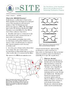 Volume 1, Number 1  April 2004 What is the SITE MMT Program? Performance verification of innovative