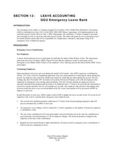 SECTION 12:  LEAVE ACCOUNTING GGU Emergency Leave Bank  INTRODUCTION