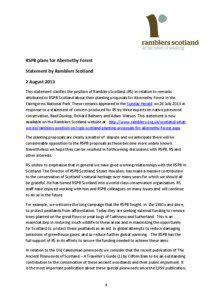 RSPB plans for Abernethy Forest Statement by Ramblers Scotland 2 August 2013