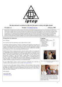 The International Association for Physical Therapists working with Older People Newsletter 11