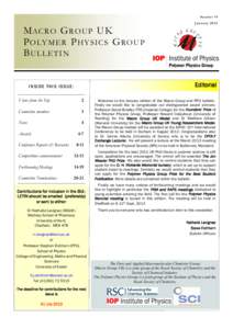 Macro Group UK & Polymer Physics Group Bulletin No 79 JanuaryN umPage b er 79 1