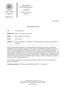 Air dispersion modeling / Air pollution / Emission standards / Air pollution in the United States / Code of Federal Regulations / National Emissions Standards for Hazardous Air Pollutants / Title 40 of the Code of Federal Regulations / New Source Performance Standard / Clean Air Act / Pollution / Environment / United States Environmental Protection Agency