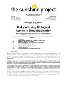 Drug control law / Health / Government / Herbicides / Mycotoxin / Coca eradication / Plan Colombia / Mycoherbicide / Trichothecene / Fusarium / Drug policy / Cocaine
