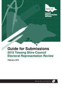 [removed]Representation Review Guide for Submissions Towong Shire Council