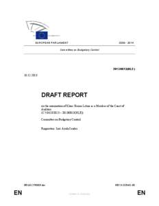 [removed]EUROPEAN PARLIAMENT Committee on Budgetary Control[removed]NLE)