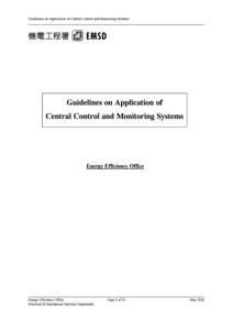 Guidelines on Application of Central Control and Monitoring Systems