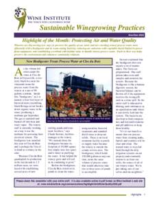 Wine Institute the voice for california wine Sustainable Winegrowing Practices Nov/Dec 2002