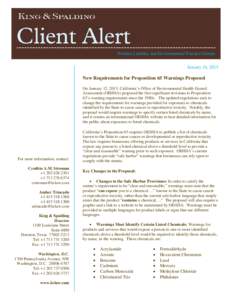 New Requirements for Proposition 65 Warnings Proposed