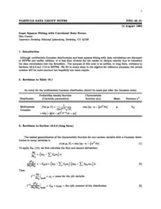 1  PARTICLE DATA GROUP NOTES PDG{95{01 14 August 1995