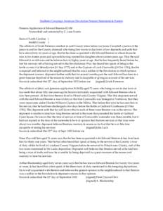 Southern Campaign American Revolution Pension Statements & Rosters Pension Application of Edward Breston R1180 Transcribed and annotated by C. Leon Harris State of North Carolina } Iredell County } The affidavit of Uriah