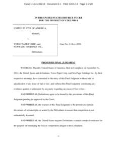 Proposed Final Judgment: U.S. v. Verso Paper Corp. and NewPage Holdings Inc.