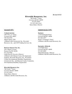 Revised[removed]Riverside Resources, Inc. 700 North 3rd Street Leavenworth KS[removed]6810