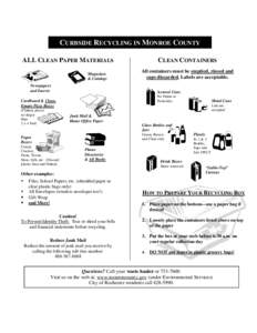 Packaging / Kerbside collection / Waste collection / Sustainability / Plastic bag / Recycling / Plastic / Blue Box Recycling System / Recycling in Canada / Technology / Waste management / Containers