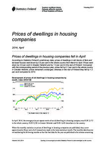 Housing[removed]Prices of dwellings in housing companies 2014, April