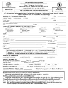 SAFETY FIRE COMMISSIONER  COMMISSIONER OF INSURANCE •INDUSTRIAL LOAN COMMISSIONER•SAFETY FIRE COMMISSIONER Ralph T Hudgens, Commissioner