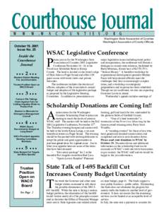 Washington State Association of Counties Washington Association of County Officials October 19, 2001 Issue No. 25