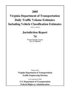 2005 Virginia Department of Transportation Daily Traffic Volume Estimates