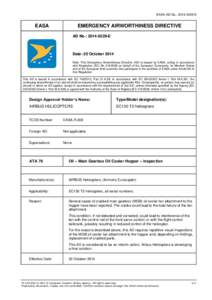 Emergency Airworthiness Directive - EASA AD[removed]E - Main Gearbox Oil Coller Hopper - Inspection